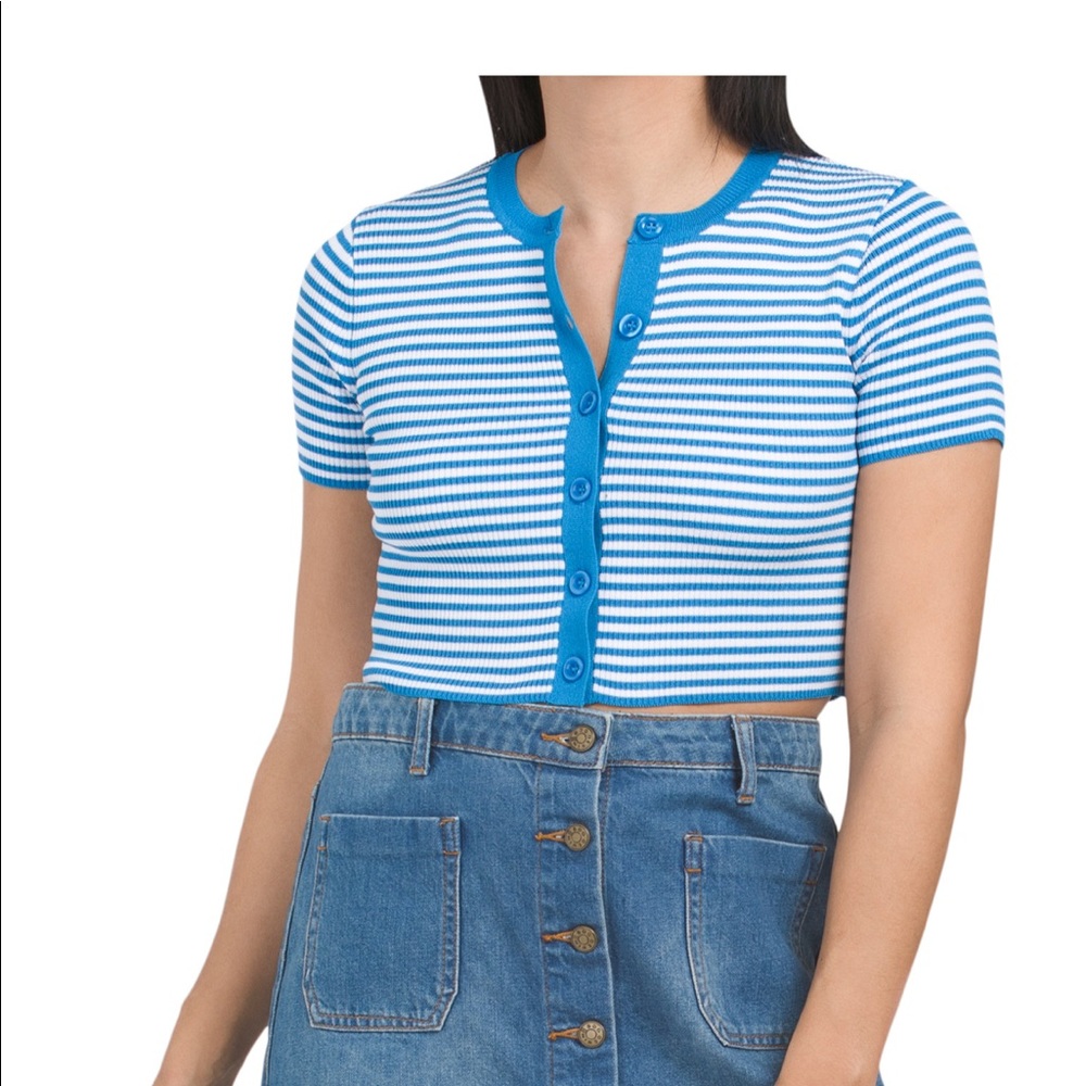 ZARA CROPPED STRIPED SWEATER